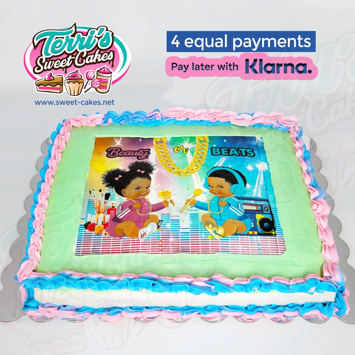 Babyshower Gender Reveal Cake by Terri's Sweet Cakes!