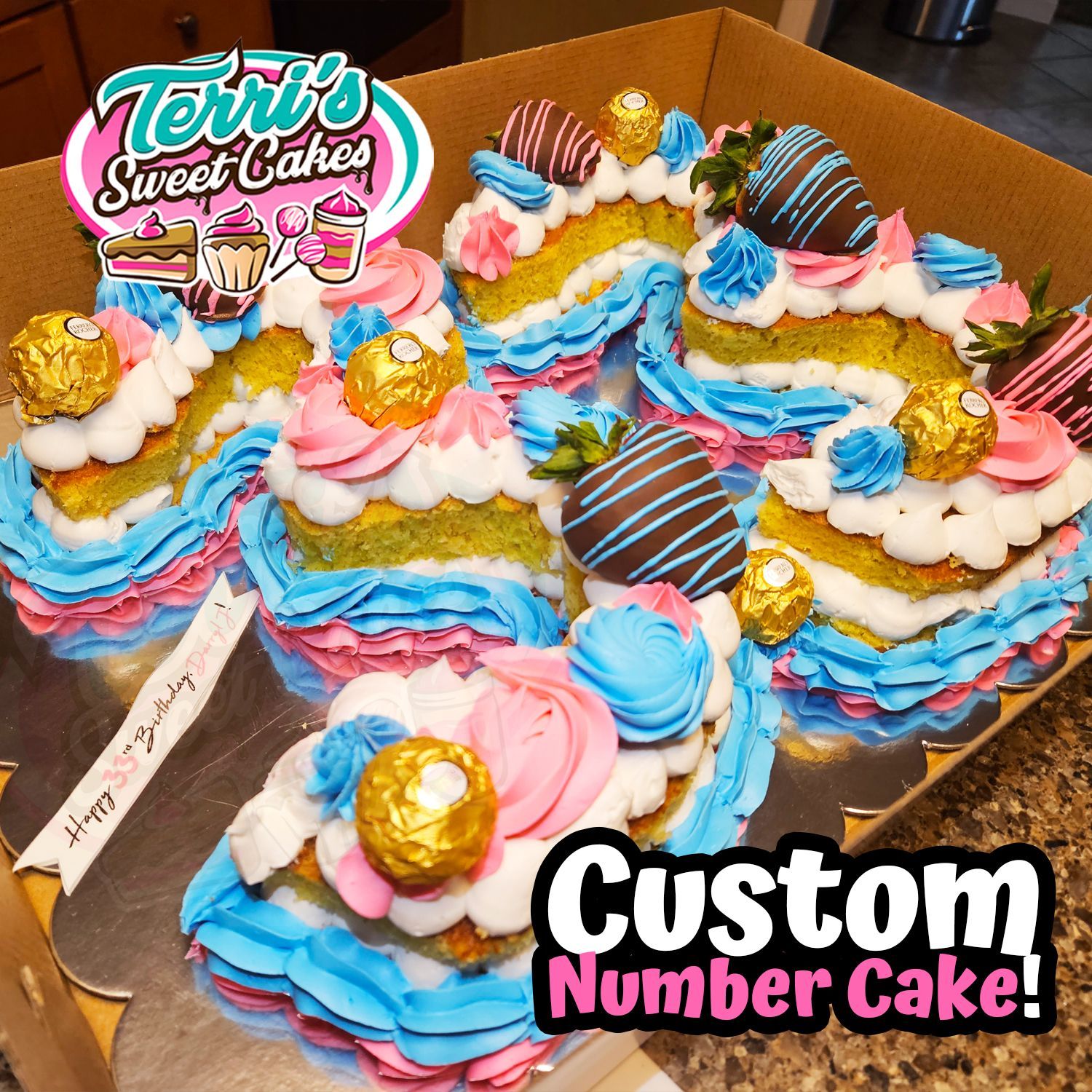 Number Birthday Cake by Terri's Sweet Cakes!