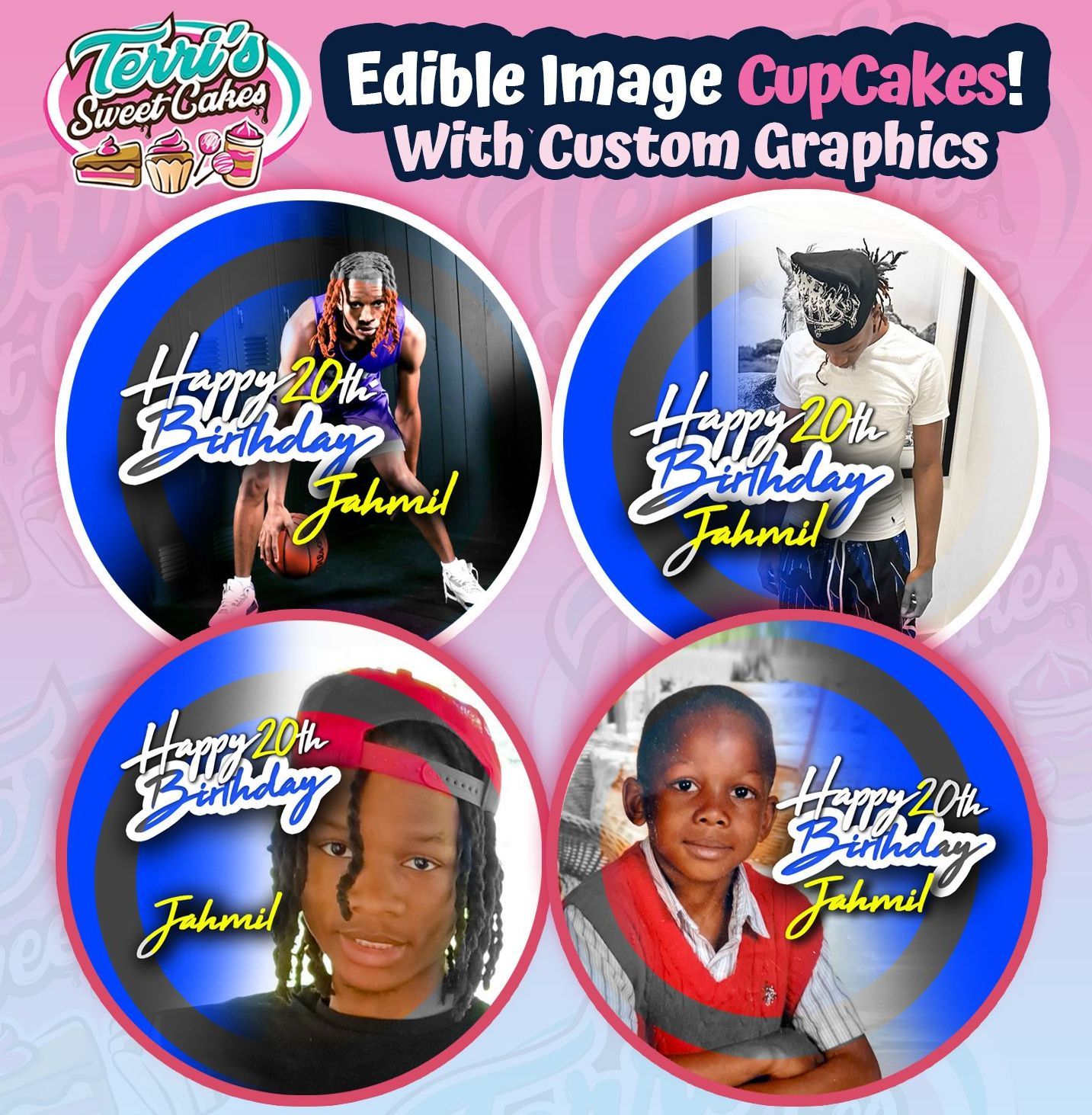 Custom Graphics Cupcakes by Terri's Sweet Cakes!