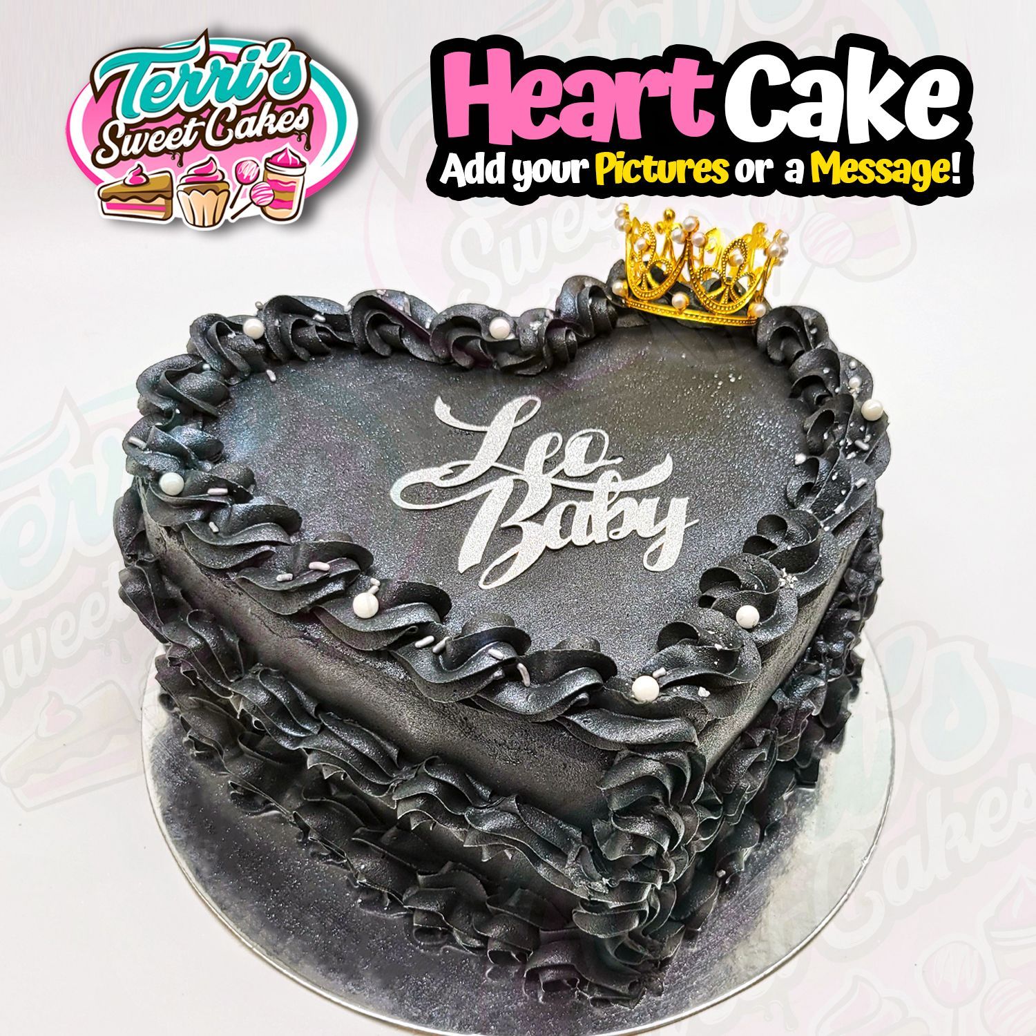 Custom Heart Shaped Cake by Terri's Sweet Cakes!