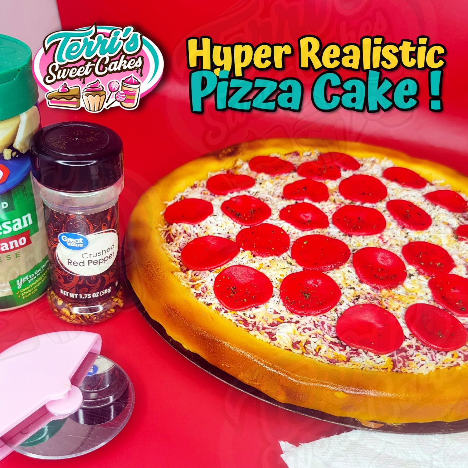 Hyper Realistic Pizza Cake by Terri's Sweet Cakes!