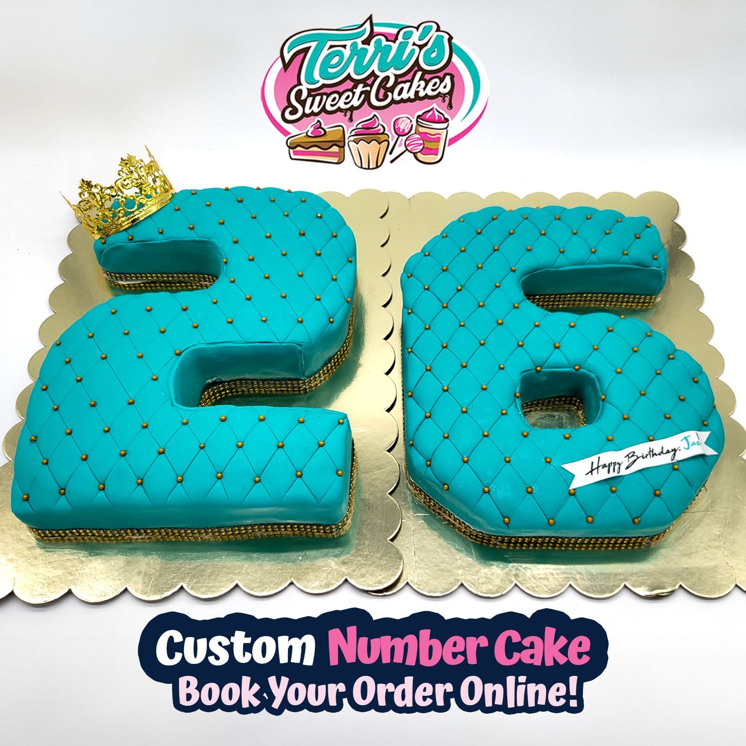 Custom Number Cake by Terri's Sweet Cakes!