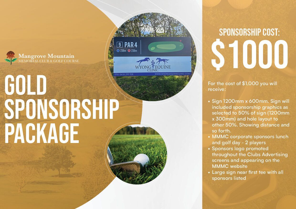 A gold sponsorship package with a $1000 sponsorship cost