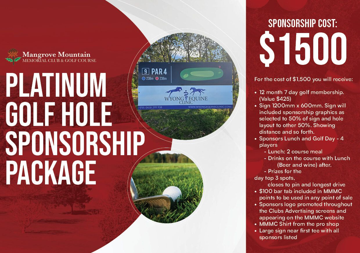 A platinum golf hole sponsorship package