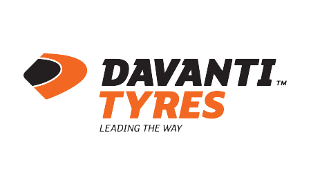 Logo Davanti Tyres: forma curva arancione e nera accanto al testo nero