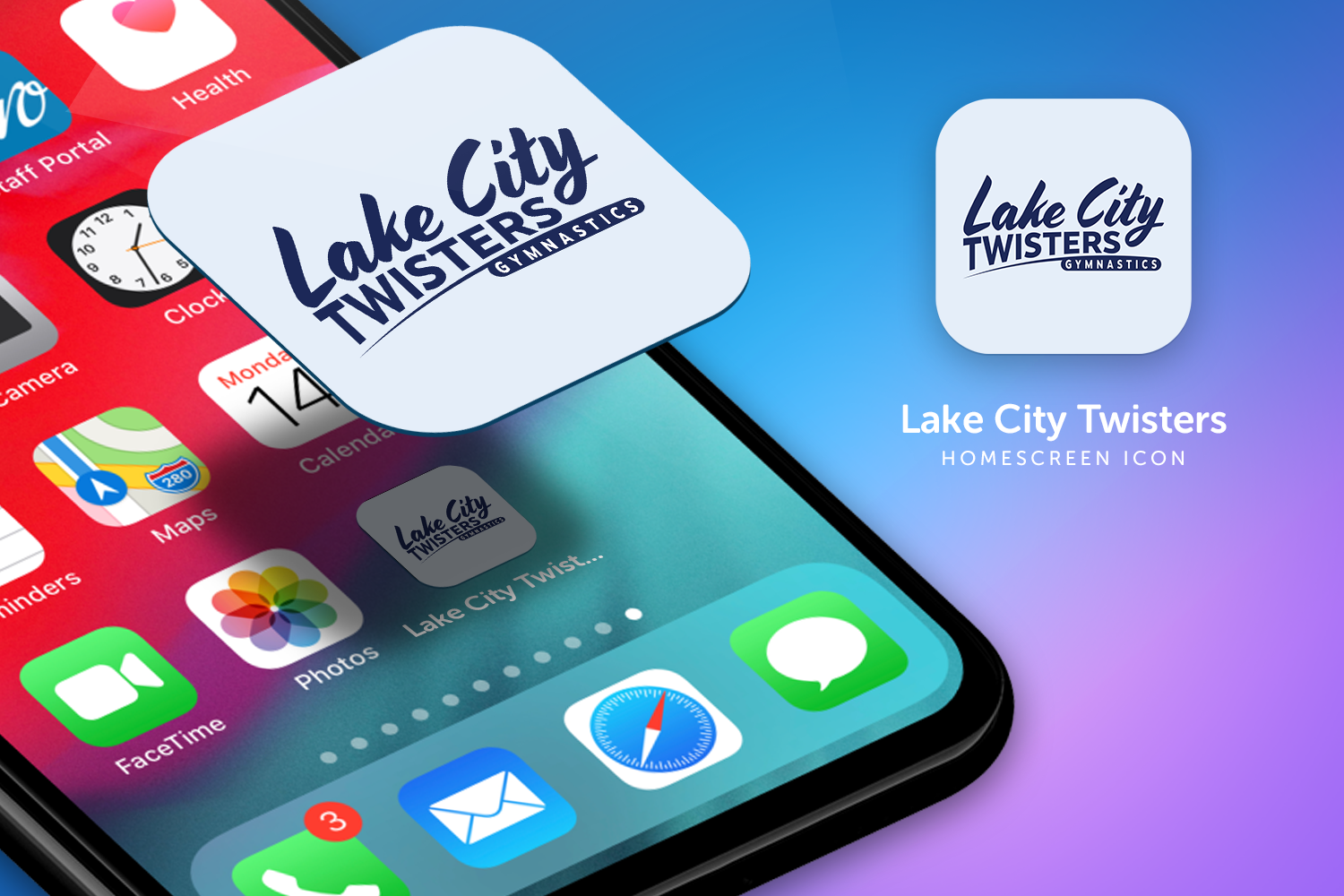 A phone with a lake city twisters app on it