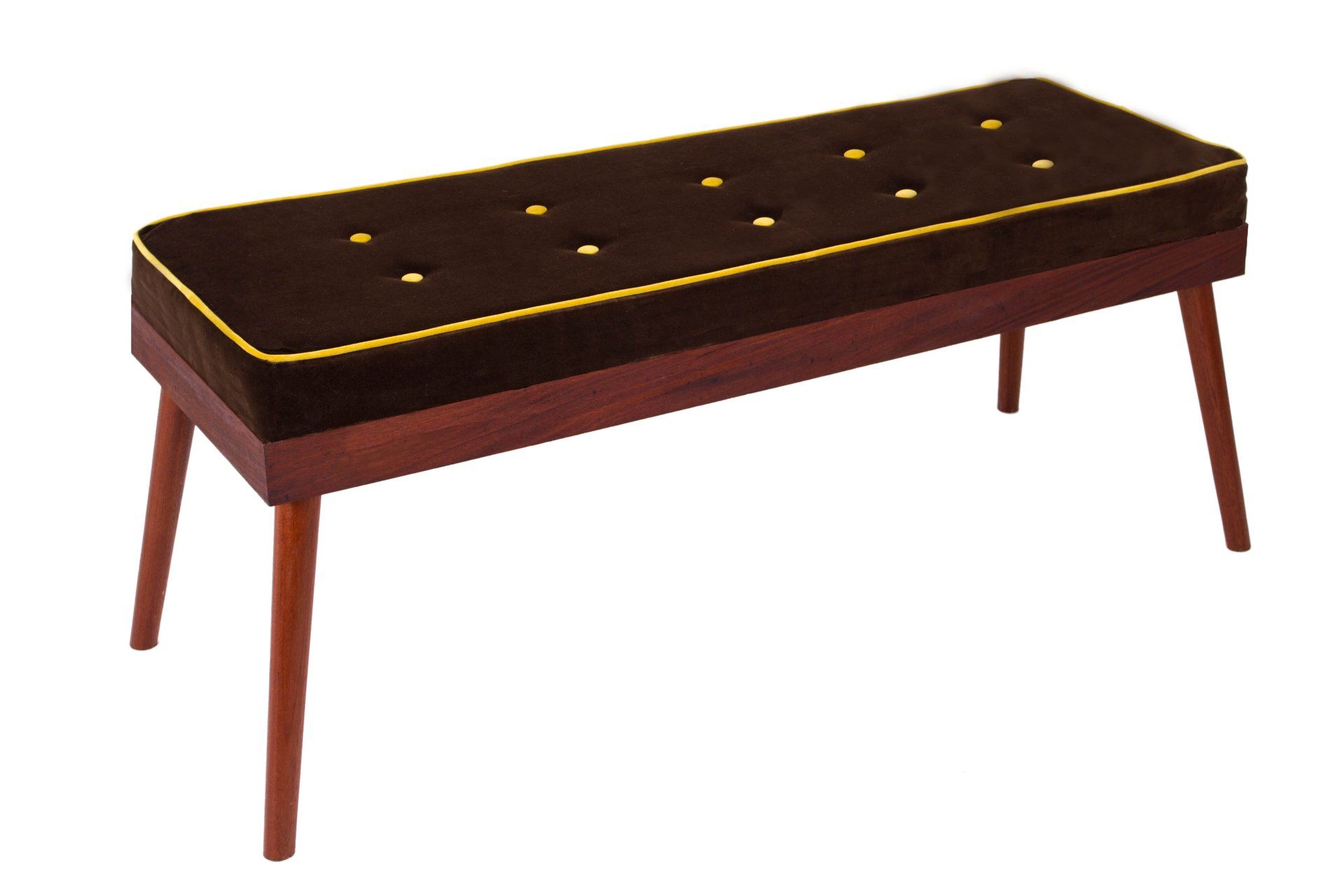 Velvet Bench with buttons and piping