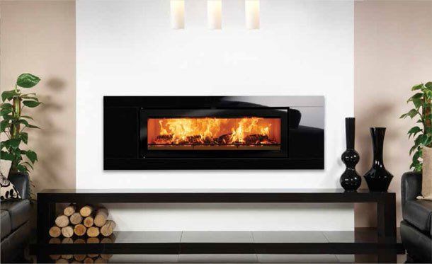 Contemporary wood burning stove