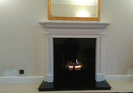 Customer Burgon with new gas fire, fire surround and hearth