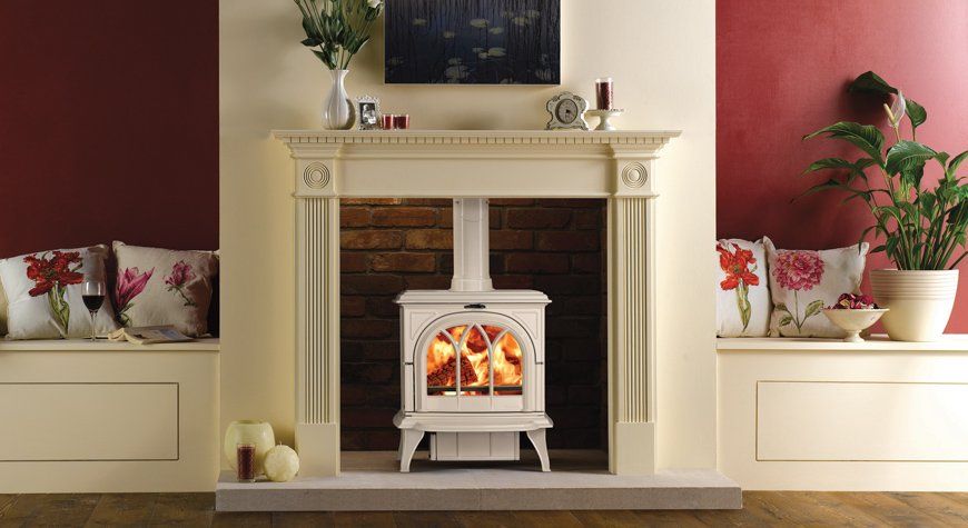 Huntingdon 30 ivory wood burning stove