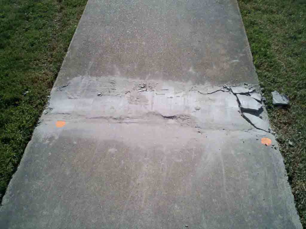 damaged walkway