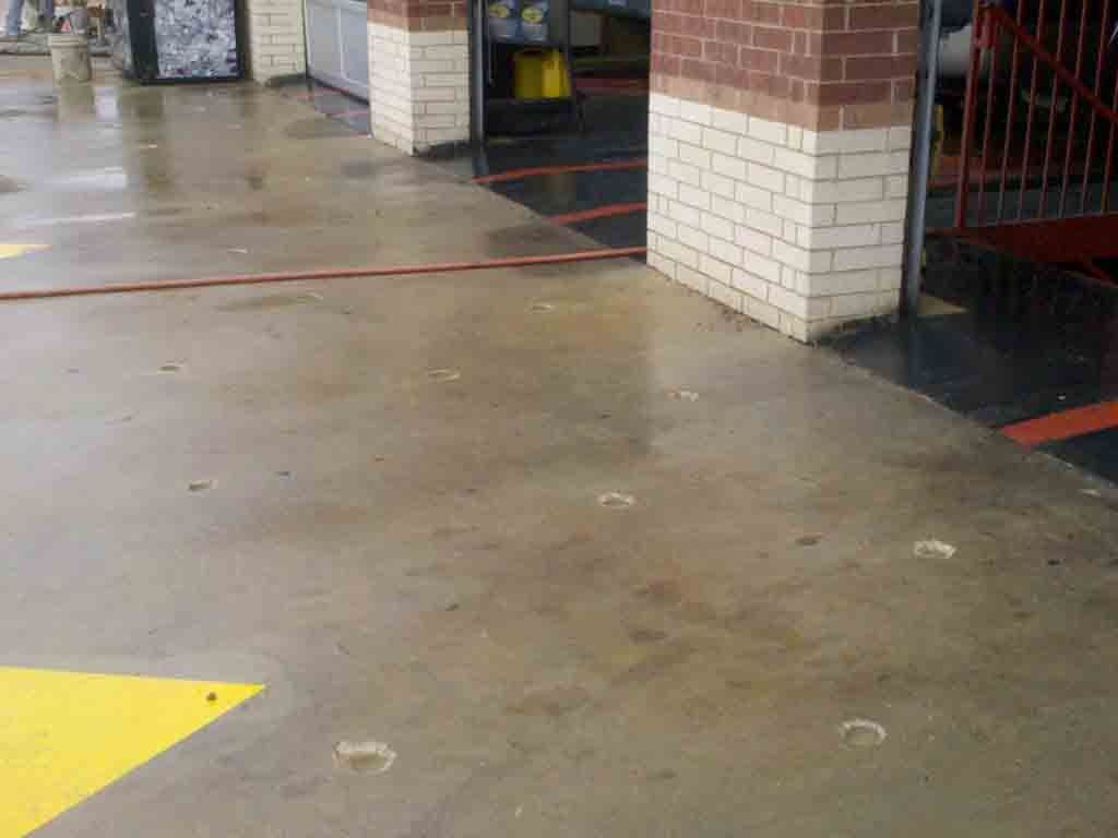 service station concrete with marking