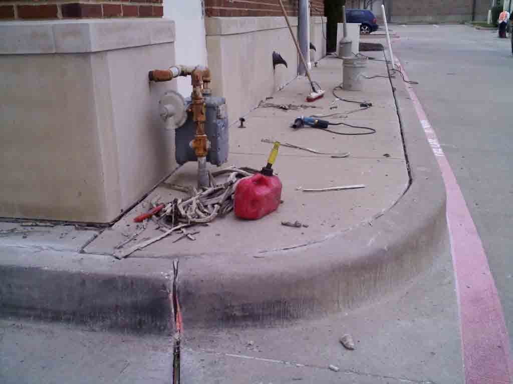 concrete sidewalk and curb