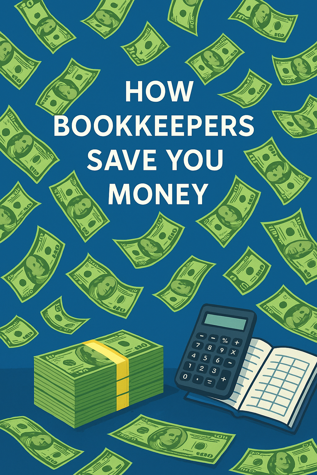 Animated blue postcard with money floating across the screen 