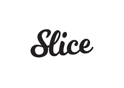 A black and white logo for slice on a white background.