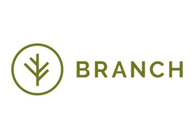 A logo for a company called branch with a tree in a circle.