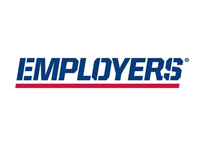 A blue and red logo for employers on a white background