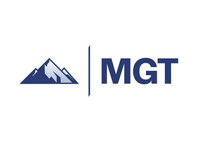 The mgt logo has a mountain in the middle of it.
