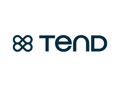 A logo for a company called tend on a white background.