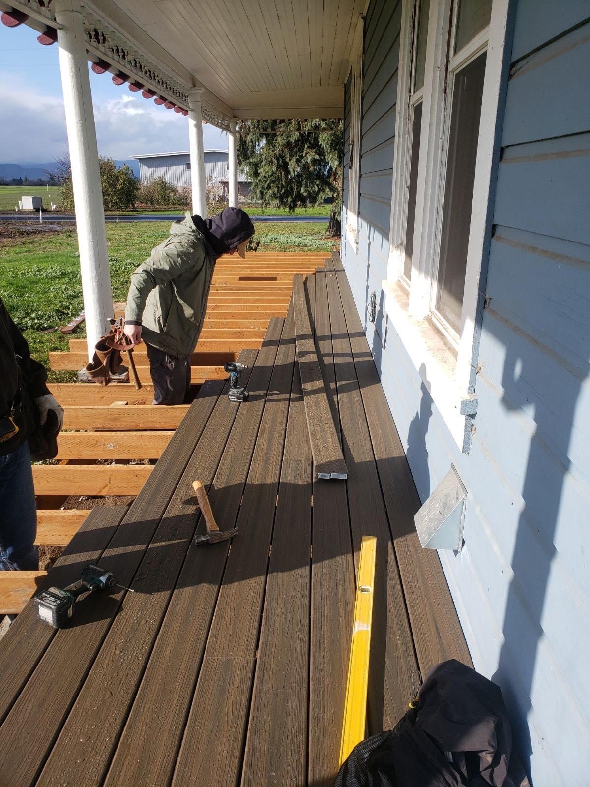 Worker Constructing Wooden Walkway — Hillsboro, OR — 1st Pacific Construction