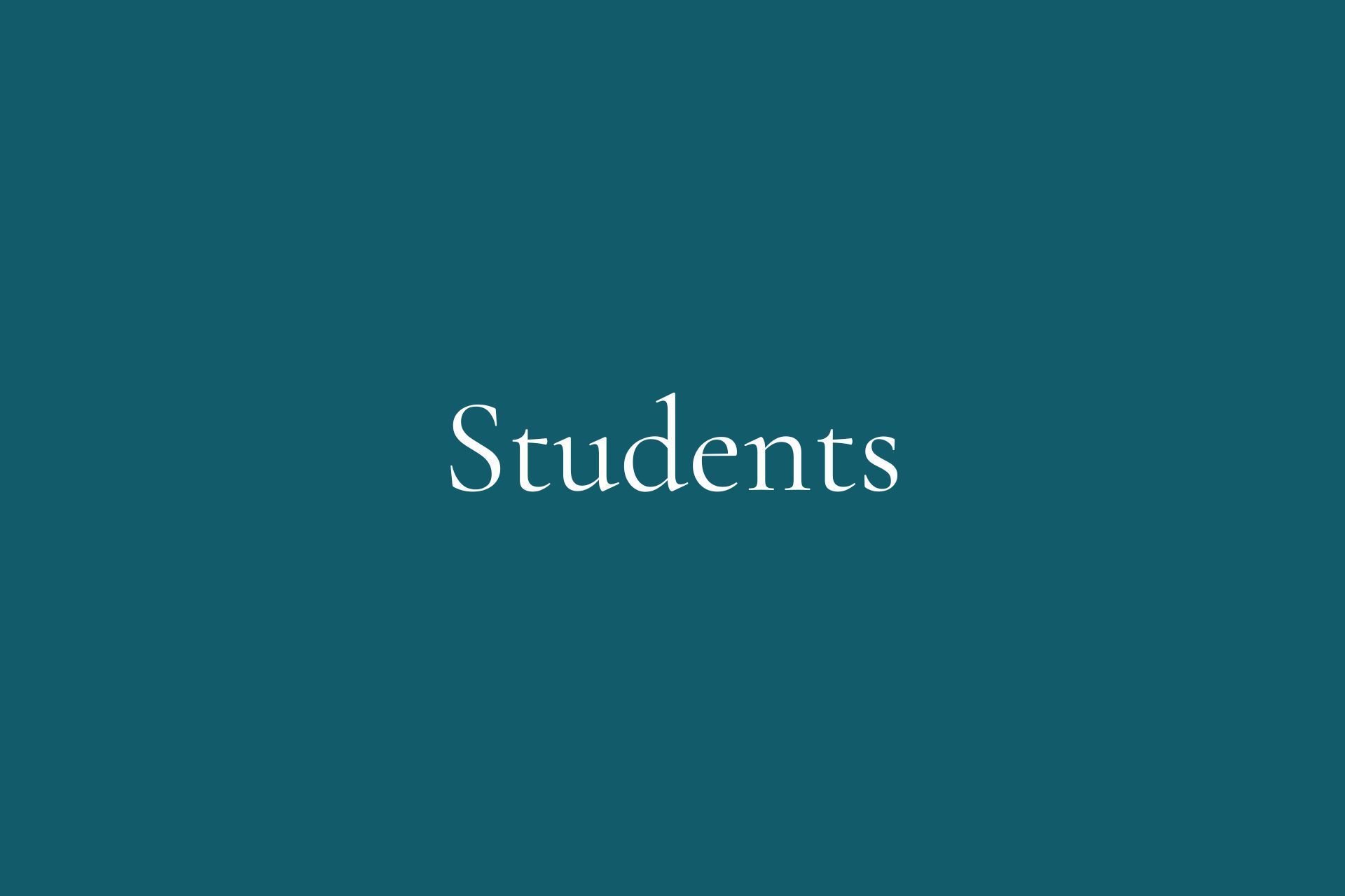 The word students is on a blue background.