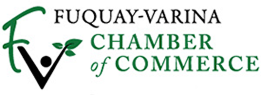 Logo for the Fuquay-Varina Chamber of Commerce featuring stylized 