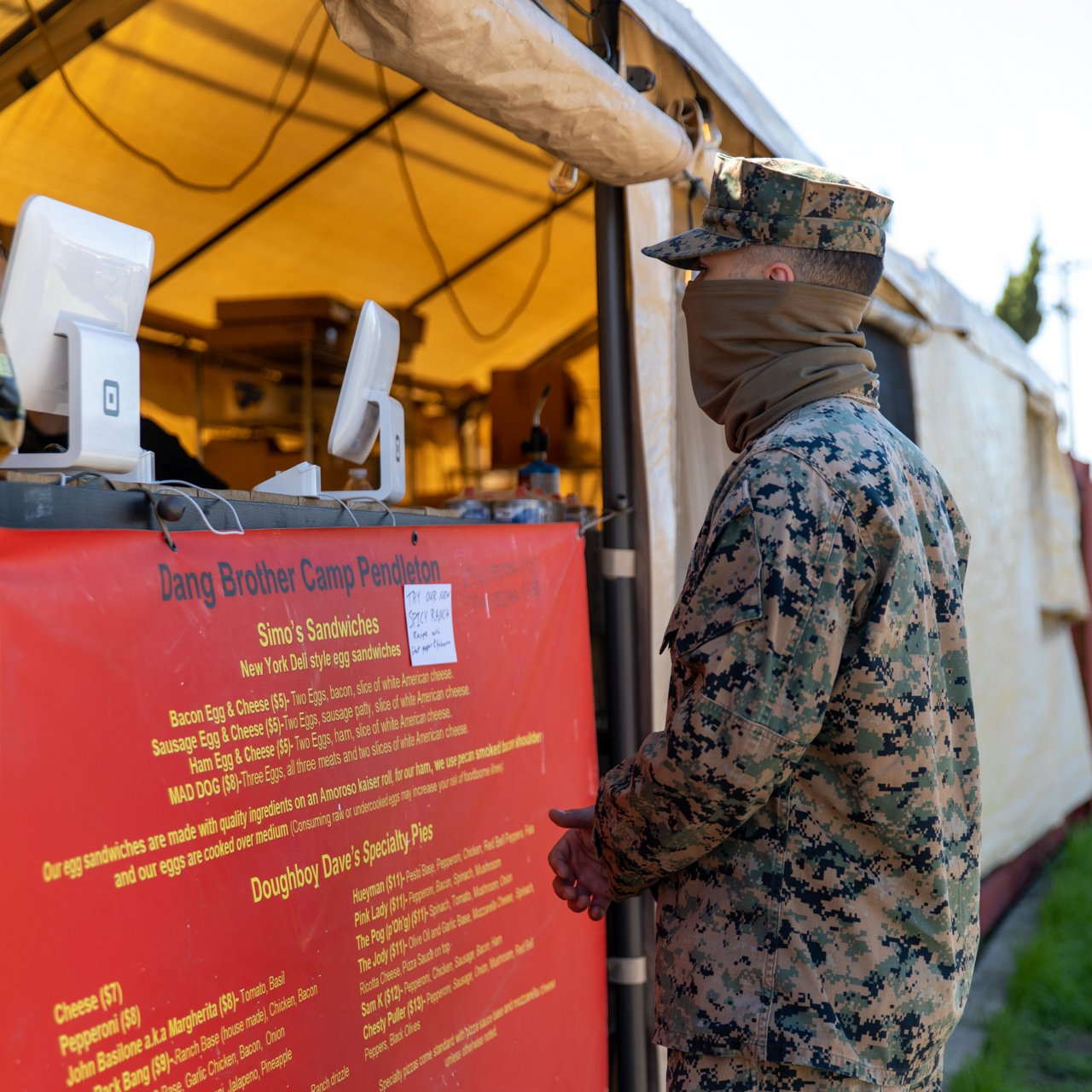 Dang Brother Pizza Camp Pendleton Marine Ordering Photo
