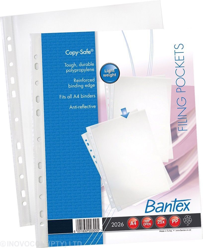 BANTEX PVC SAKKIES A4 80MIC B2042-08