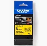 BROTHER TZ611 KLEEFBAND 6MM SWART/GEEL