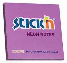 STICK N NOTE 76X76 NEON PERS