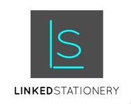 A logo for a company called linked stationery.