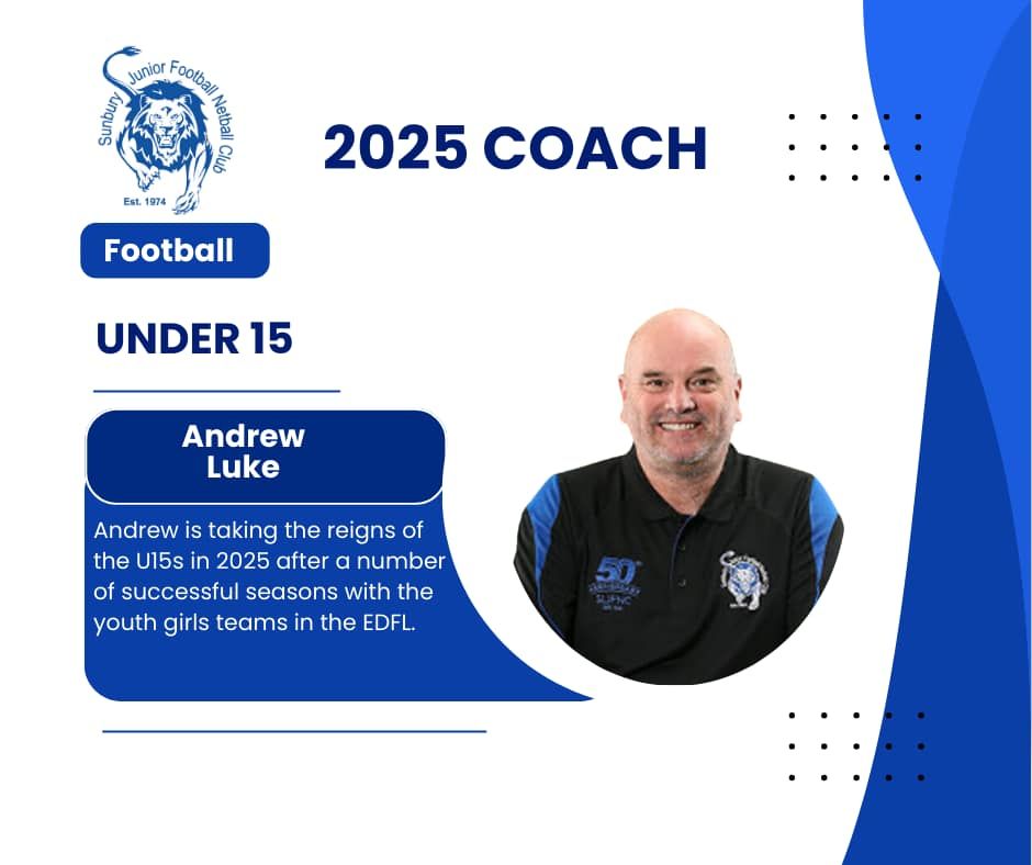 Football coach, Andrew Luke under 15s