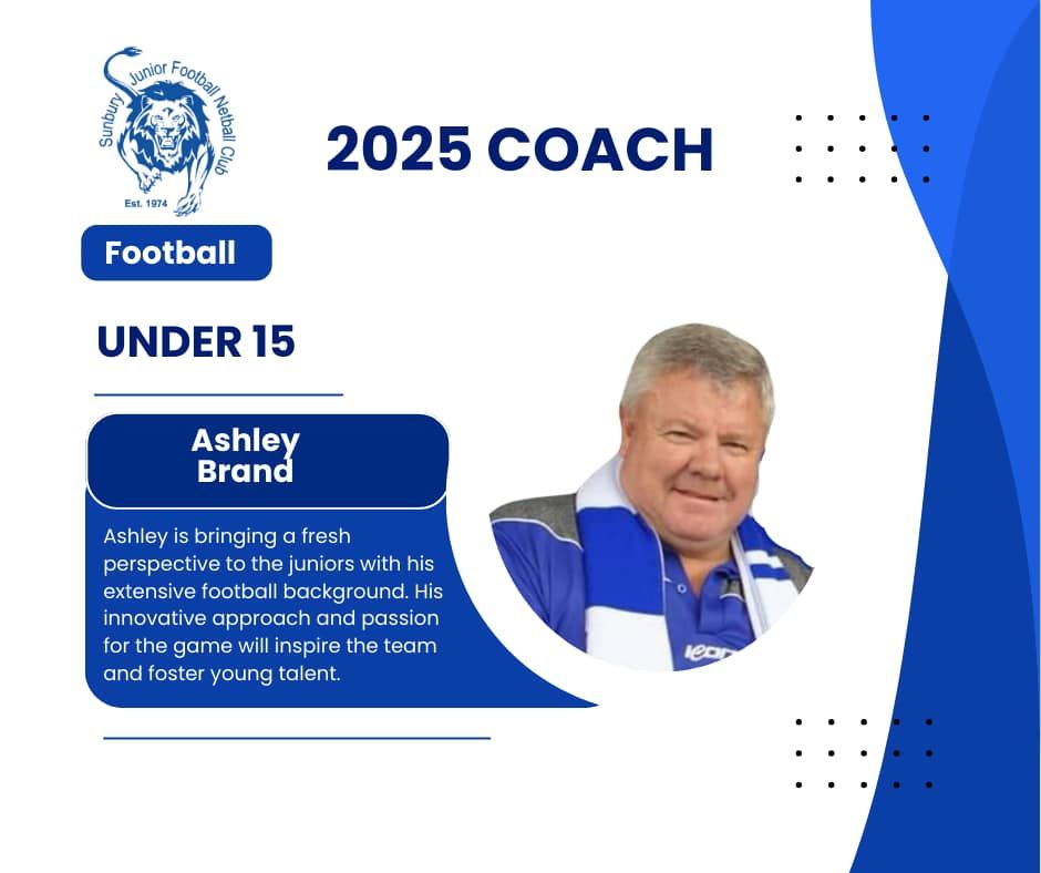 Football coach, Ashley Brand under 15s