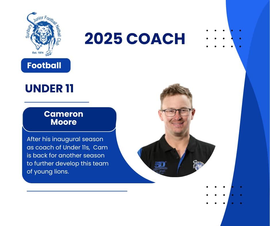 Football coach, Cameron Moore under 11s