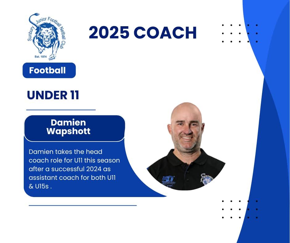 Football coach, Damien Wapshott Under 11s
