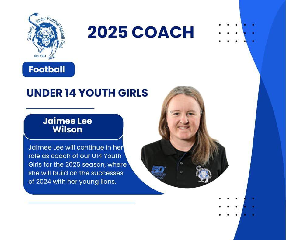Jaimee lee wilson is a football coach for under 14 youth girls.