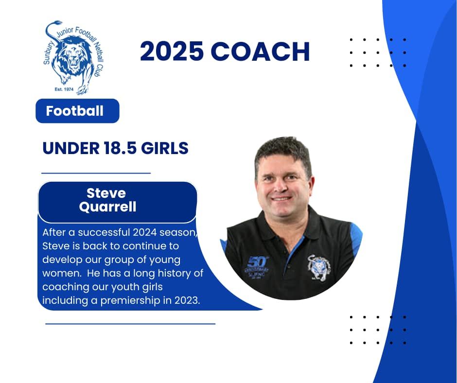 Steve Quarrell coach of the Under 18.5 Girls