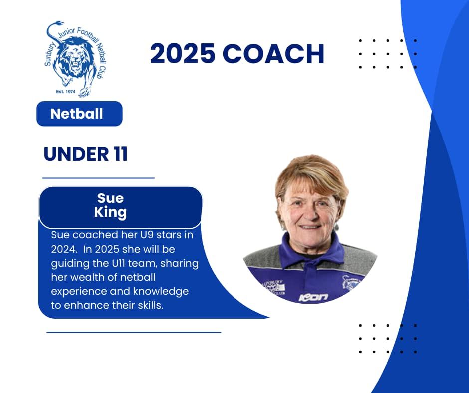 A poster with a picture of a woman and the words `` 2025 coach sue king ''.