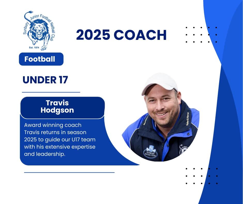 Travis Hodgson is the football coach for the under 17 team.
