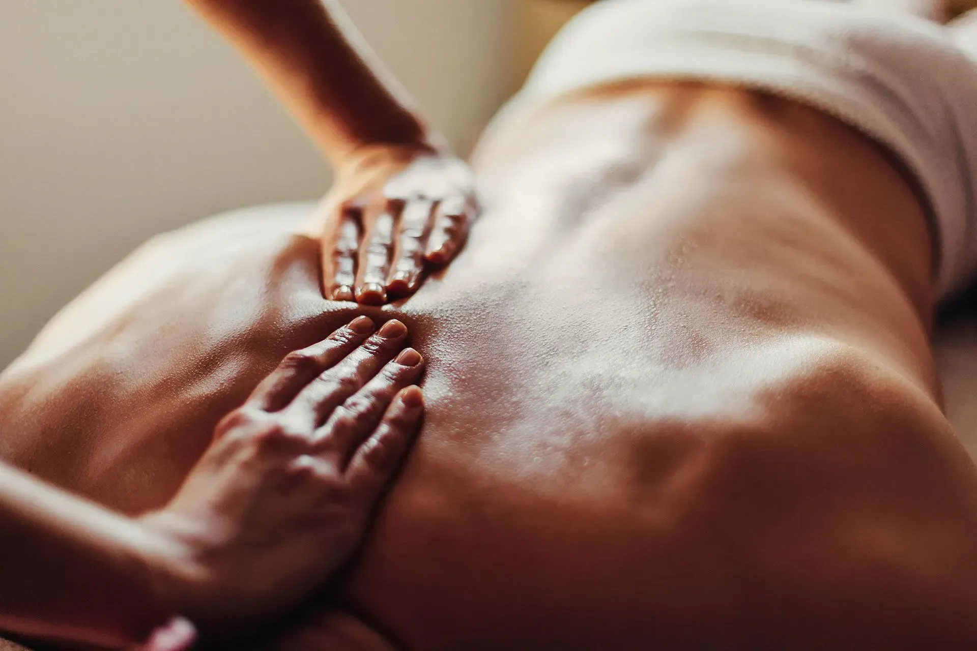 A person is getting a massage at a spa.