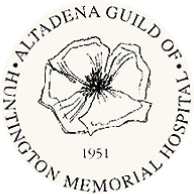 Seal for Altadena Guild of Huntington Memorial Hospital with flower illustration, 1951.