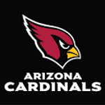 The arizona cardinals logo is on a black background.