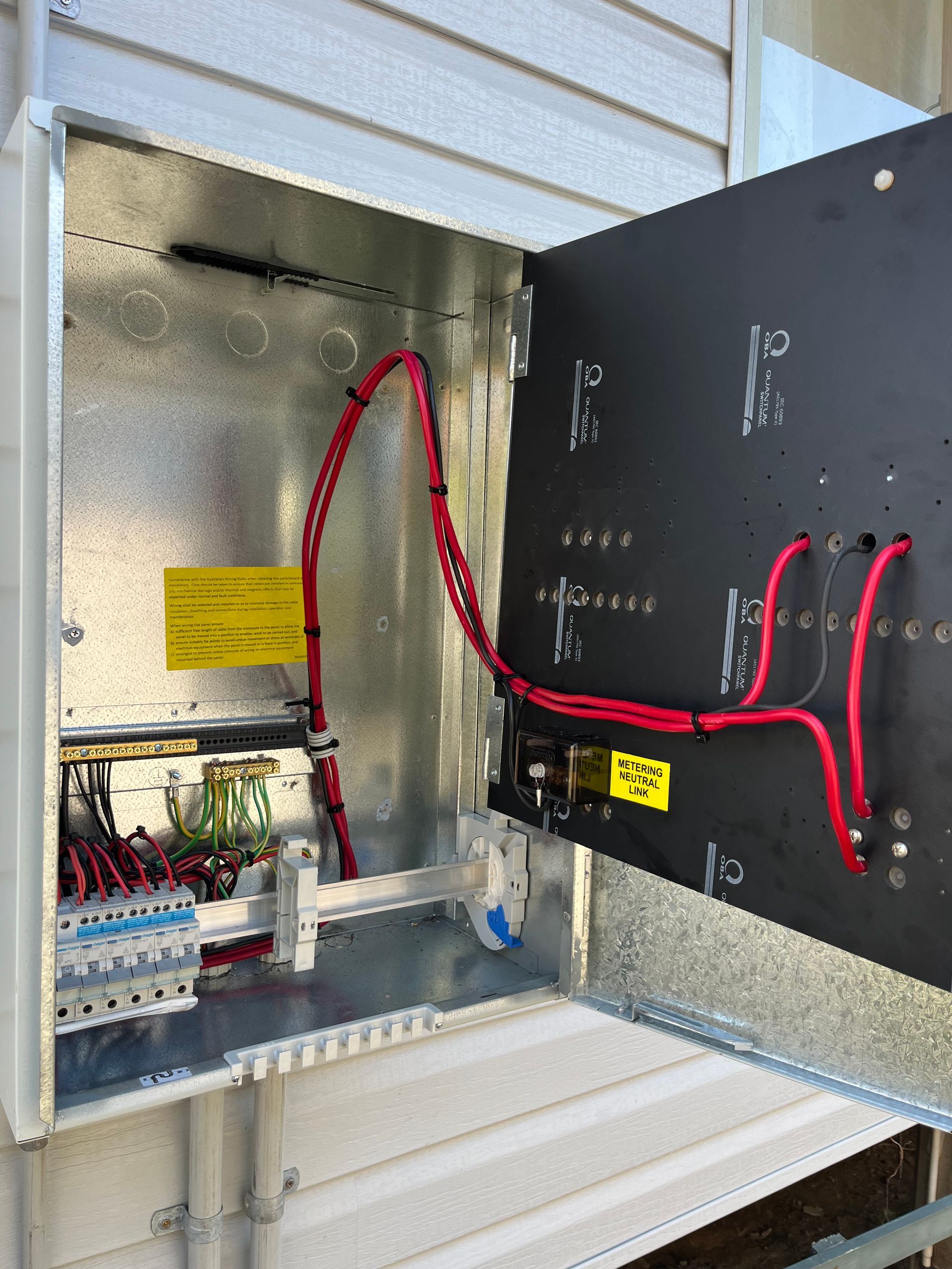 Open Electrical Control Panel With Circuit Breakers — Topspark Electrical FNQ in Bayview Heights, QLD