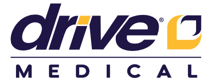 Drive Medical logo in blue and orange with stylized text on a white background