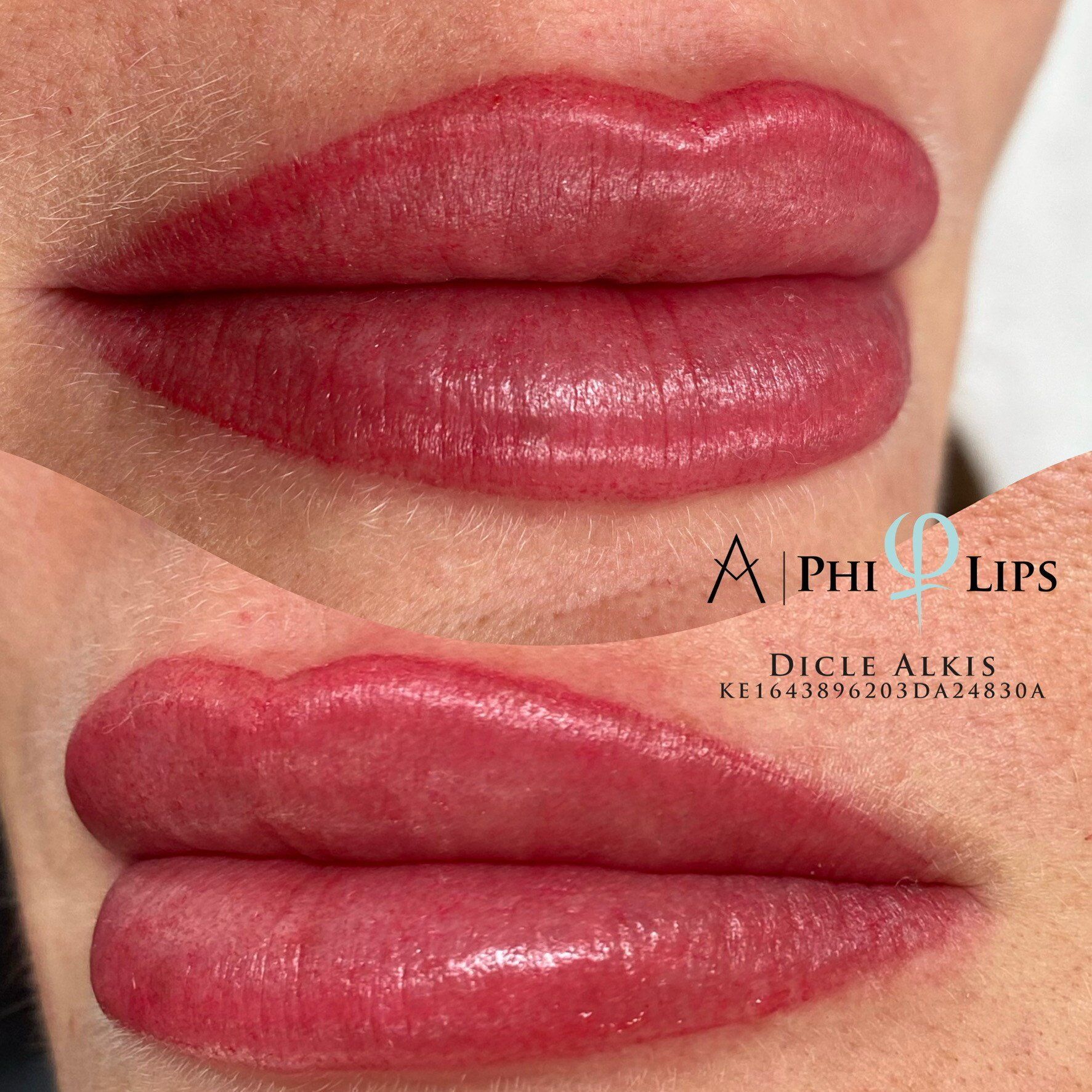 Eine Nahaufnahme der Lippen einer Frau mit einem Tattoo darauf