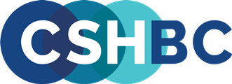 CSHBC logo with overlapping blue circles and white text.