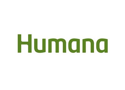 Humana logo in green text on a white background