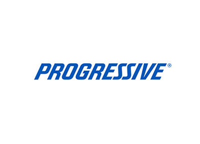 Progressive logo in blue on a white background