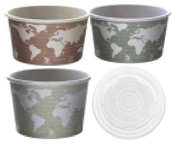 ECO 10, 12, 16OZ SOUP CUP EP-BSC10-WORLD ART COMPOST WITH LID