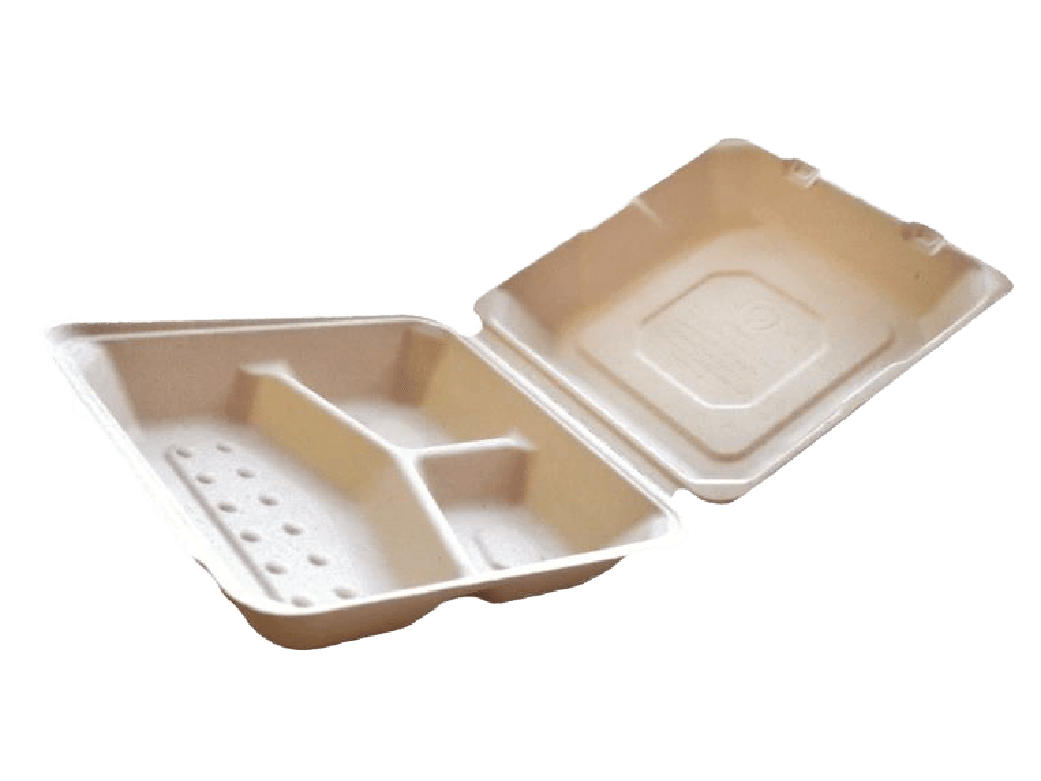 3-COMPARTMENT & FIBER PULP HINGED CONTAINER